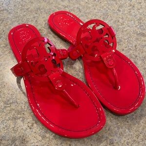 Hot pink Tory Burch Miller sandals. Like new!